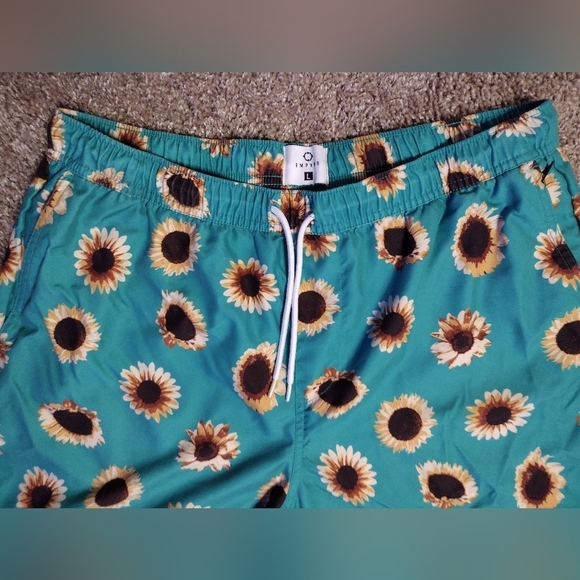 Empyre Sunflower Print Men's Swim Trunks Large NWOT - Picture 2 of 10